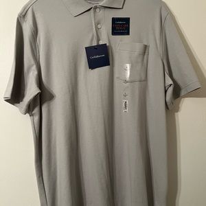 Men's Large Polo Craft & Barrow Gray 3 Button Pullover Shirt Easy Care.